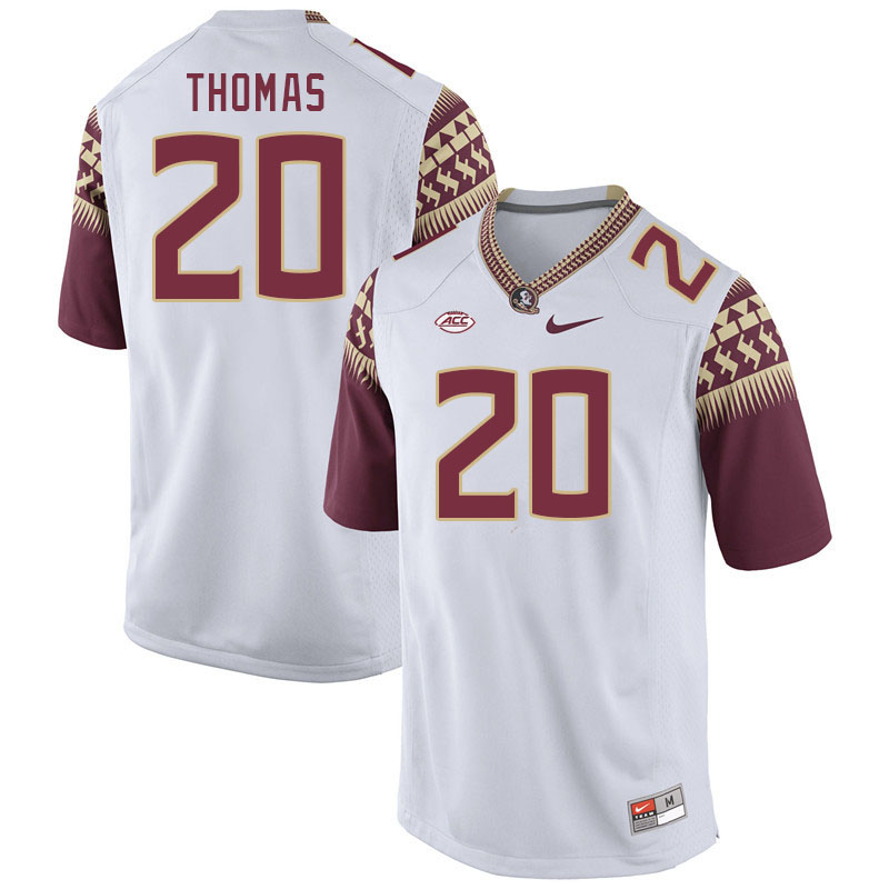 Men #20 Azareye'h Thomas Florida State Seminoles College Football Jerseys Stitched-White